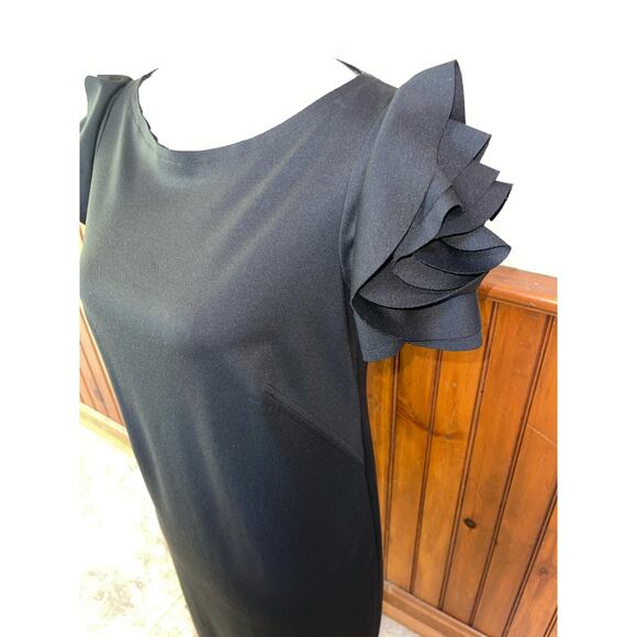 Womens Pietro Brunelli‎ Milano Black Ruffle Short Sleeve Maternity Dress Size XS - Picture 3 of 11